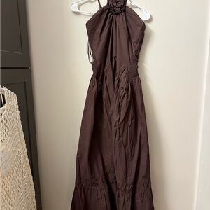 Zara Chocolate Brown Backless Dress